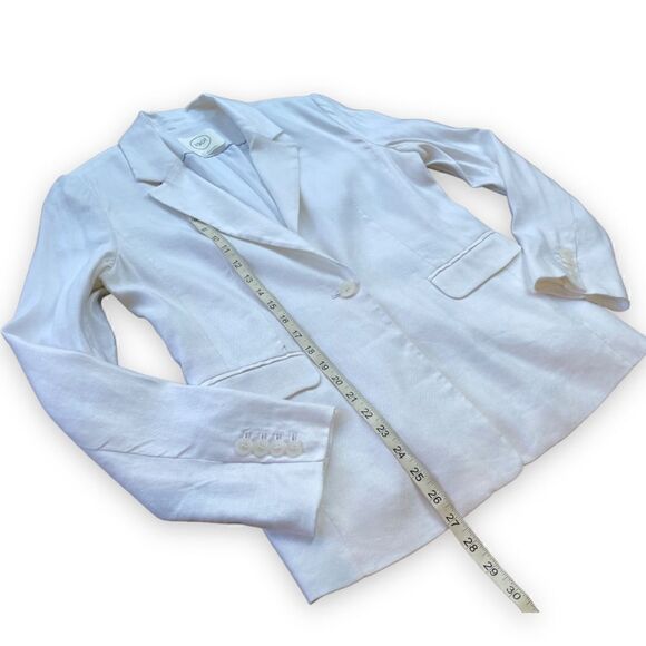 1901 Ecru White Linen Single-Button Blazer | Size 8 - Picture 10 of 13